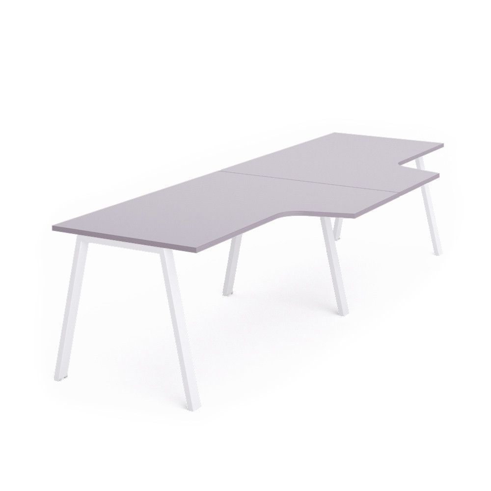 Kit Blanca Mesa L Doble 360 x 120 x 80 Blanco / Gris