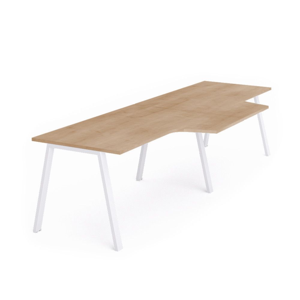 Kit Blanca Mesa L Doble 360 x 120 x 80 Blanco/Roble