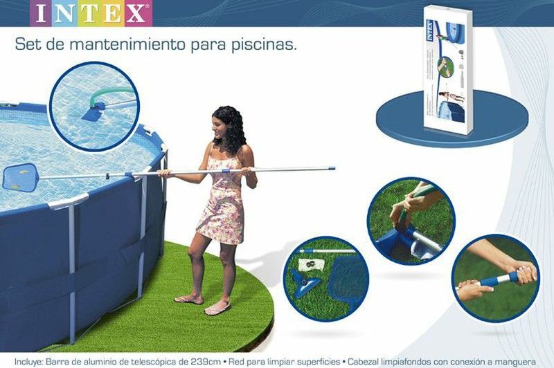 Kit de mantenimiento de piscinas con mango telescópico Intex