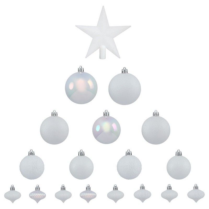 Kit Decoracion Navidad 18 Piezas  Blanco