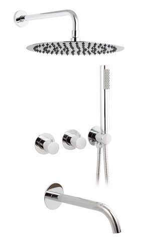 KIT DUCHA HORIZONTAL 3 SALIDAS CARTUCHO PROGRESIVO 35 MM