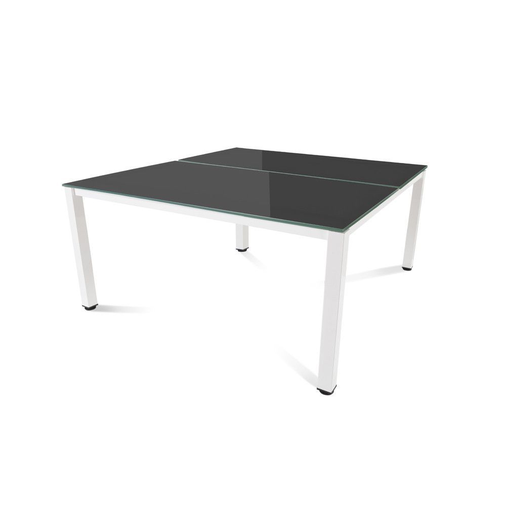 Kit Executive Mesa 160 x 163 Blanco / Cristal Blanco