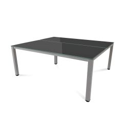 Kit Executive Mesa 180 x 163 Aluminio / Cristal Negro