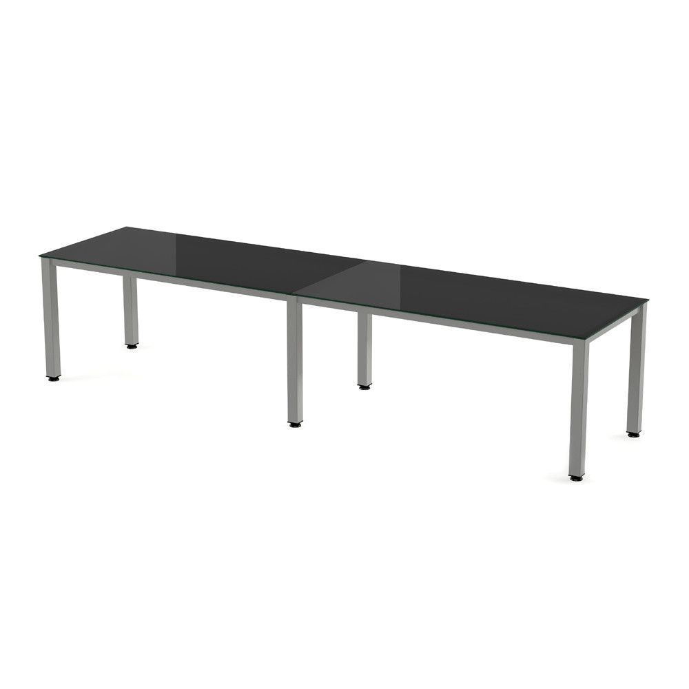 Kit Executive Mesa 320 x 80 Aluminio / Cristal Negro