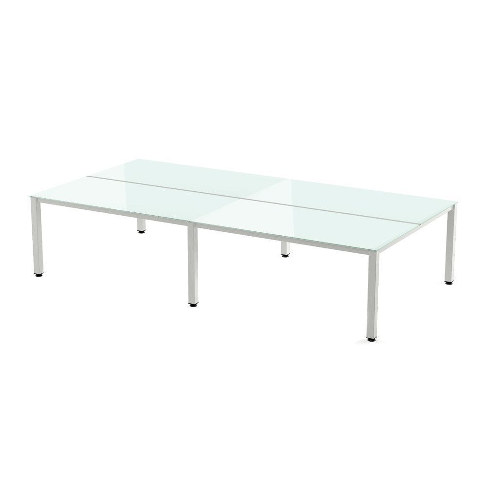 Kit Executive Mesa 360 x 163 Blanco / Cristal Blanco