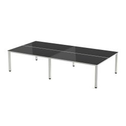Kit Executive Mesa 360 x 163 Blanco / Cristal Negro