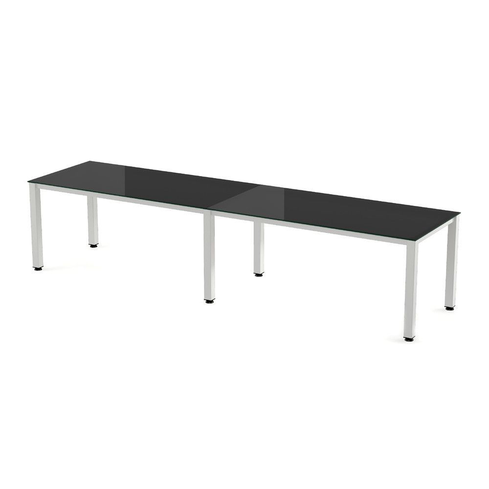 Kit Executive Mesa 360 x 80 Blanco / Cristal Negro