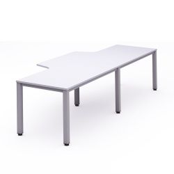 Kit Executive Mesa L Doble 320 x 120 x 80  Aluminio / Blanco