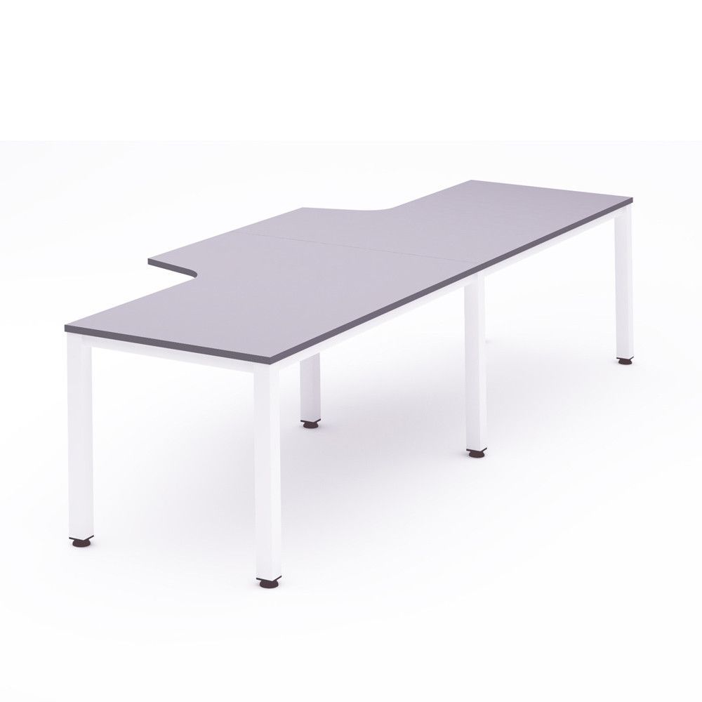 Kit Executive Mesa L Doble 320 x 120 x 80  Blanco / Gris