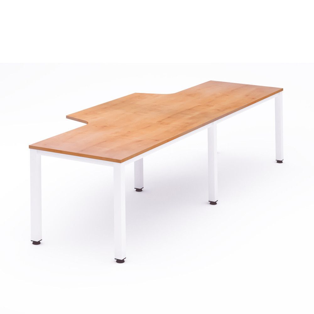 Kit Executive Mesa L Doble 320 x 120 x 80  Blanco/Roble