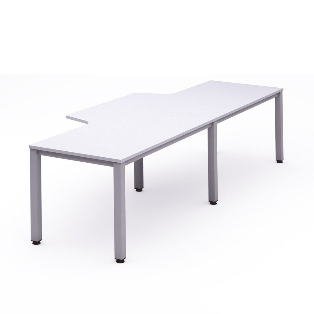 Kit Executive Mesa L Doble 360 x 120 x 80 Aluminio / Blanco