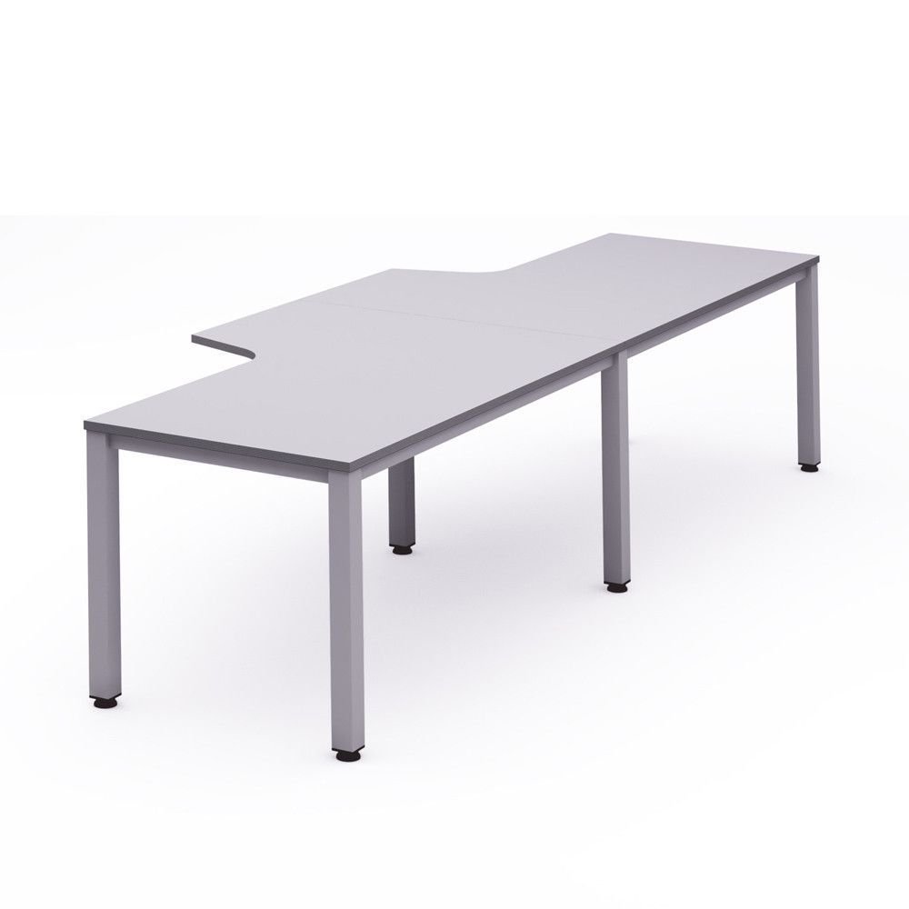 Kit Executive Mesa L Doble 360 x 120 x 80 Aluminio / Gris