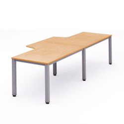 Kit Executive Mesa L Doble 360 x 120 x 80 Aluminio / Haya