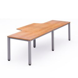 Kit Executive Mesa L Doble 360 x 120 x 80 Aluminio/Roble