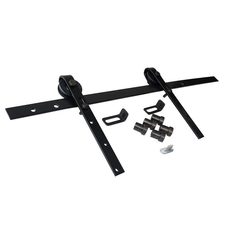 Kit herrajes puerta corredera rústica ESTEBRO Kit Granero Nylon. 30X5. 2 M. Negro.