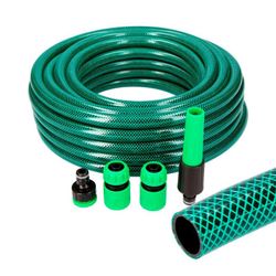 Kit manguera jardin basic line ø interior 15mm ø exterior 19mm (5/8") - rollo 10mts con accesorios edm
