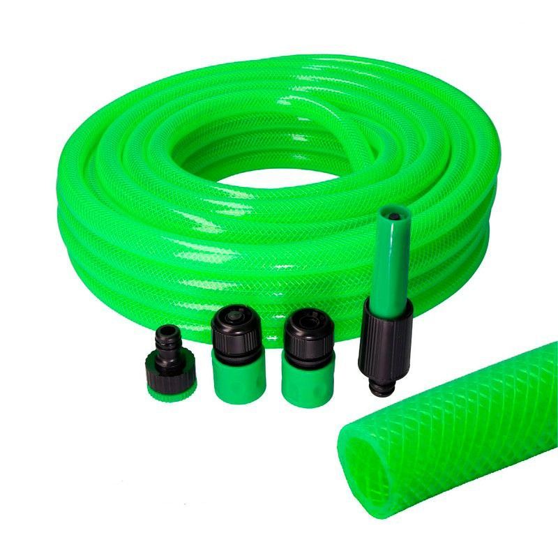 Kit manguera jardin ø interior 15mm ø exterior 20mm (5/8") rollo 15mts con accesorios