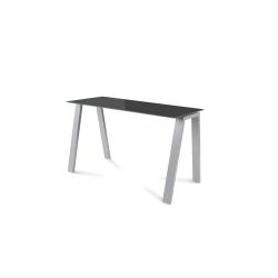 Kit Mesa Blanca 120 x 60 Aluminio / Cristal Negro