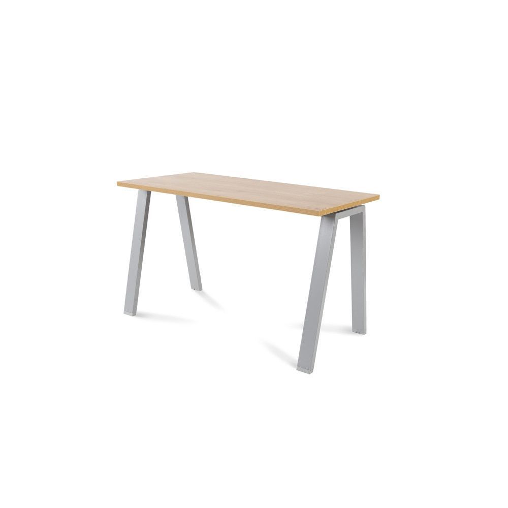 Kit Mesa Blanca 120 x 60 Aluminio / Roble