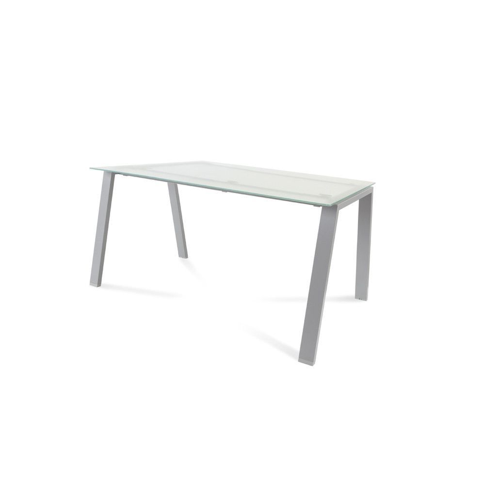 Kit Mesa Blanca 140 x 80 Aluminio / Cristal