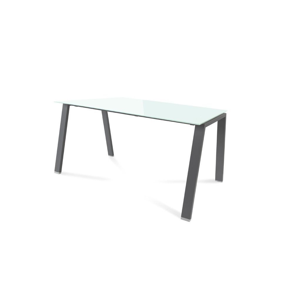 Kit Mesa Blanca 140 x 80 Antracita / Cristal Blanco