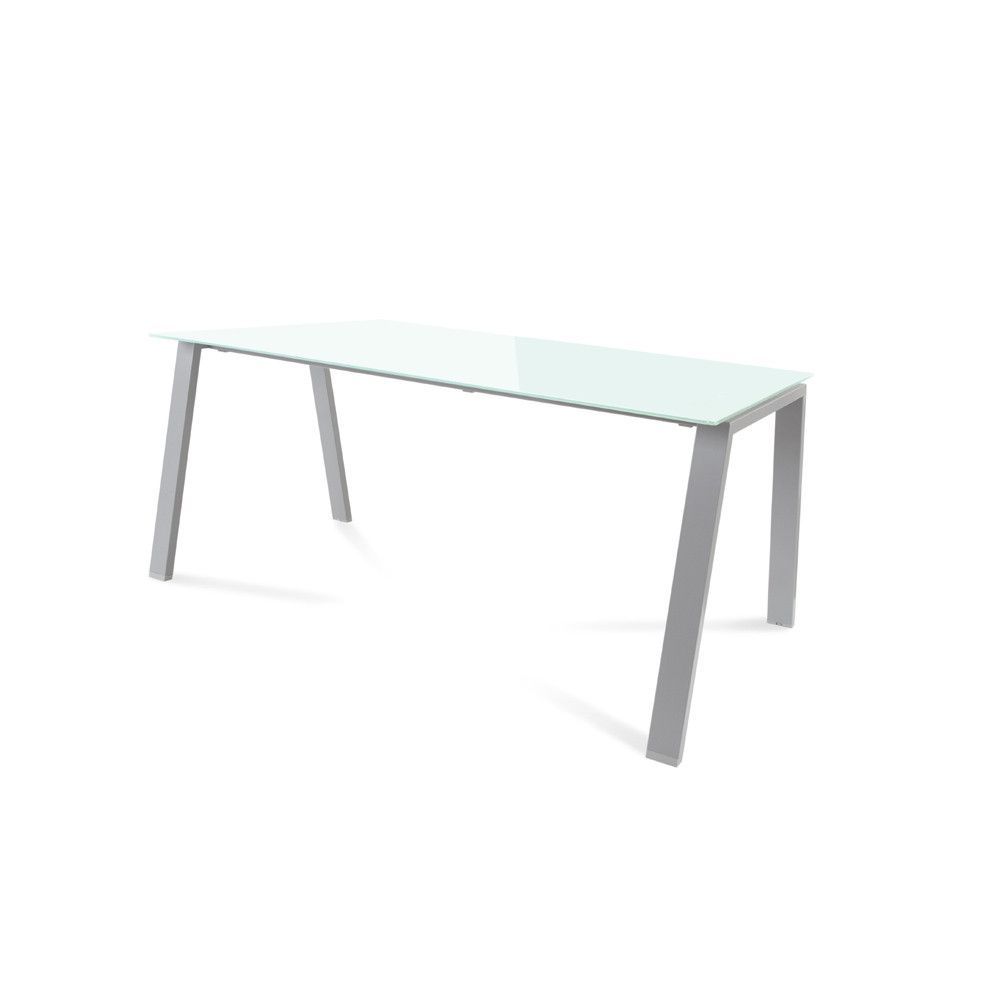 Kit Mesa Blanca 160 x 80 Aluminio/ Cristal Blanco