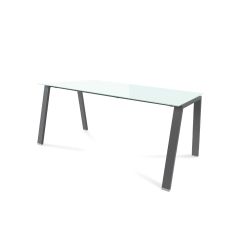 Kit Mesa Blanca 160 x 80 Antracita/ Cristal Blanco