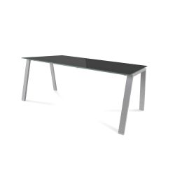 Kit Mesa Blanca 180 x 80 Aluminio/ Cristal Negro