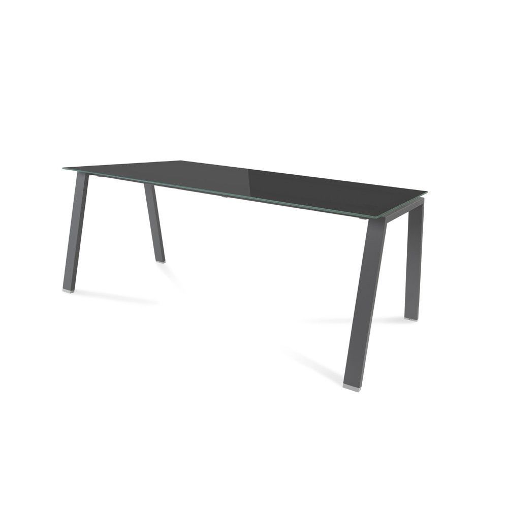 Kit Mesa Blanca 180 x 80 Antracita/ Cristal Negro