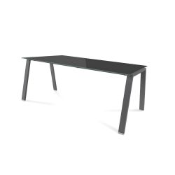 Kit Mesa Blanca 180 x 80 Antracita/ Cristal Negro