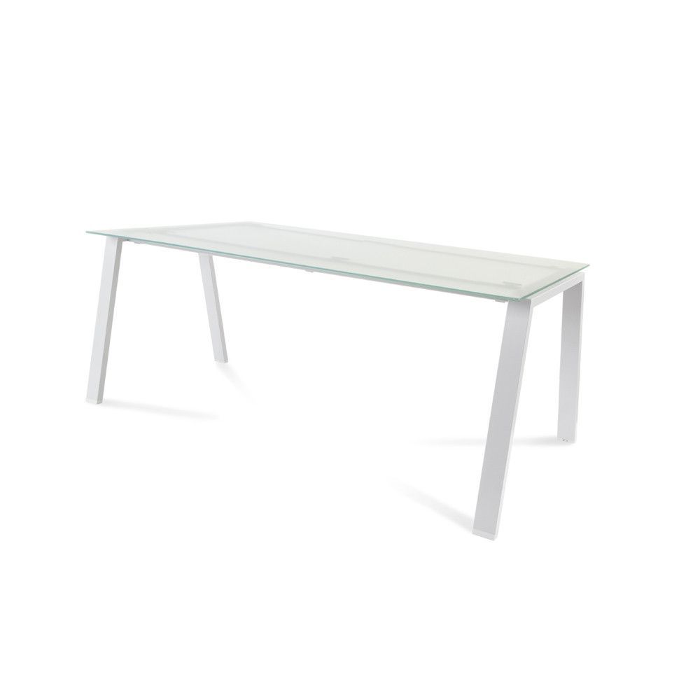 Kit Mesa Blanca 180 x 80 Blanco/ Cristal