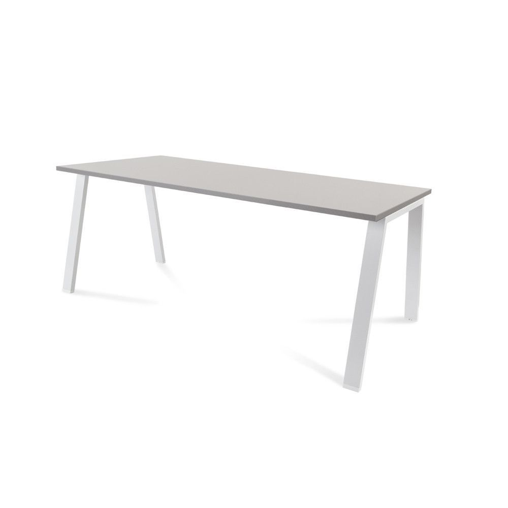 Kit Mesa Blanca 180 x 80 Blanco/ Gris