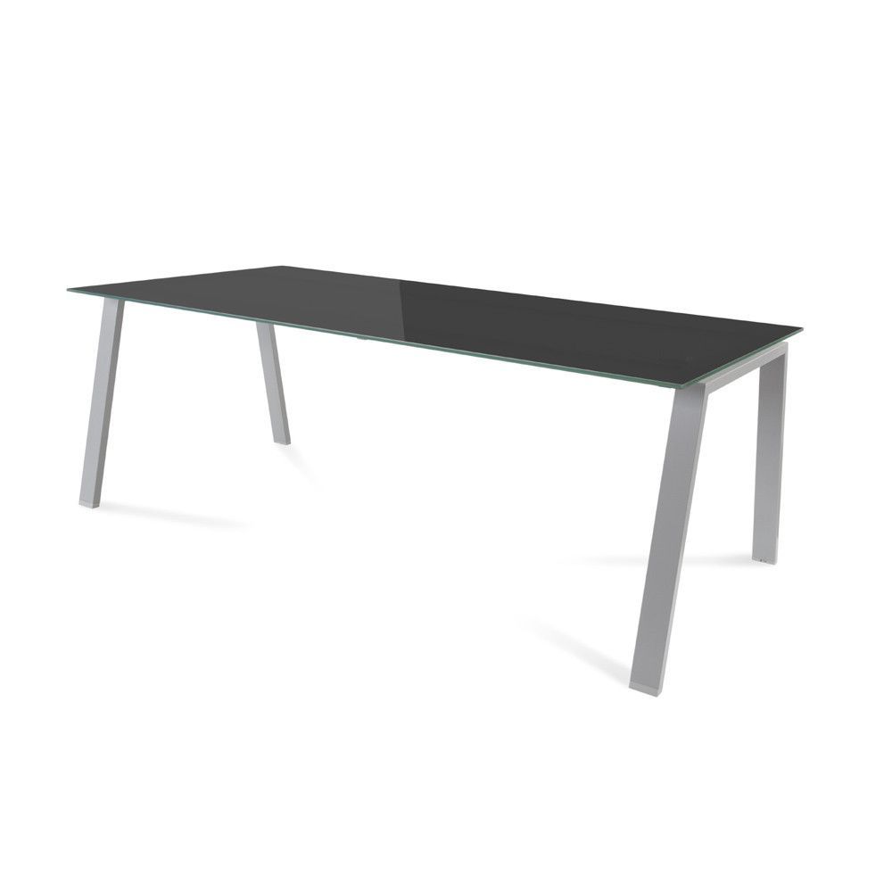 Kit Mesa Blanca 200 x 100 Aluminio/ Cristal Negro