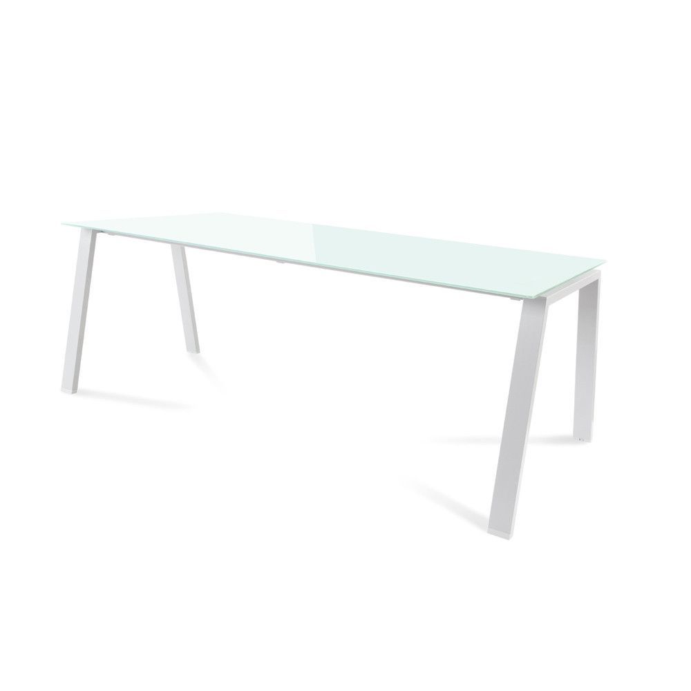 Kit Mesa Blanca 200 x 80 Blanco/ Cristal Blanco