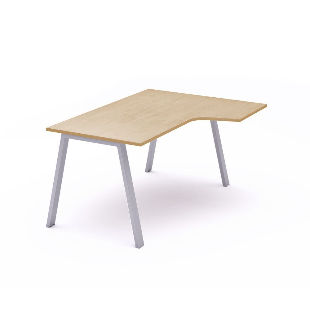 Kit Mesa Blanca L Derecha 160 x 120 Aluminio/Haya