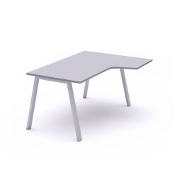 Kit Mesa Blanca L Derecha 180 x 120 Aluminio/Gris