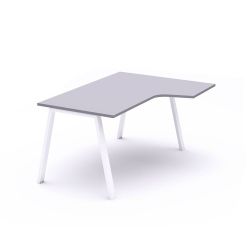 Kit Mesa Blanca L Derecha 180 x 120 Blanco/Gris