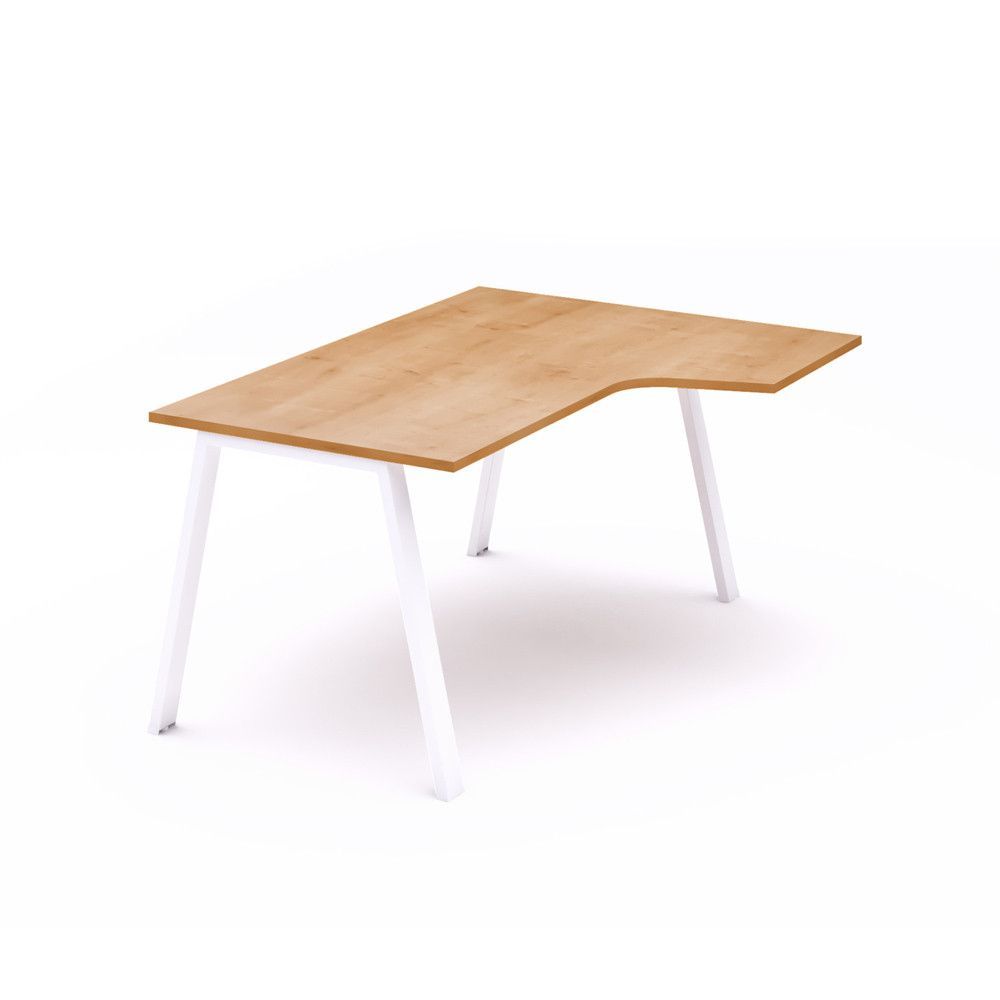 Kit Mesa Blanca L Derecha 180 x 120 Blanco/Roble