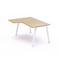 Kit Mesa Blanca L Izquierda 180 x 120 Blanco/Haya