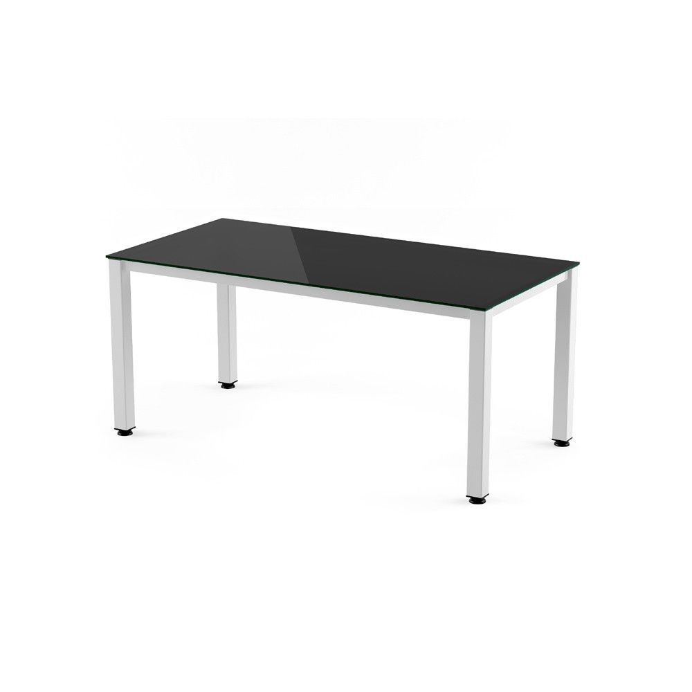 Kit Mesa Executive 120 x 80 Blanco/ Cristal Negro