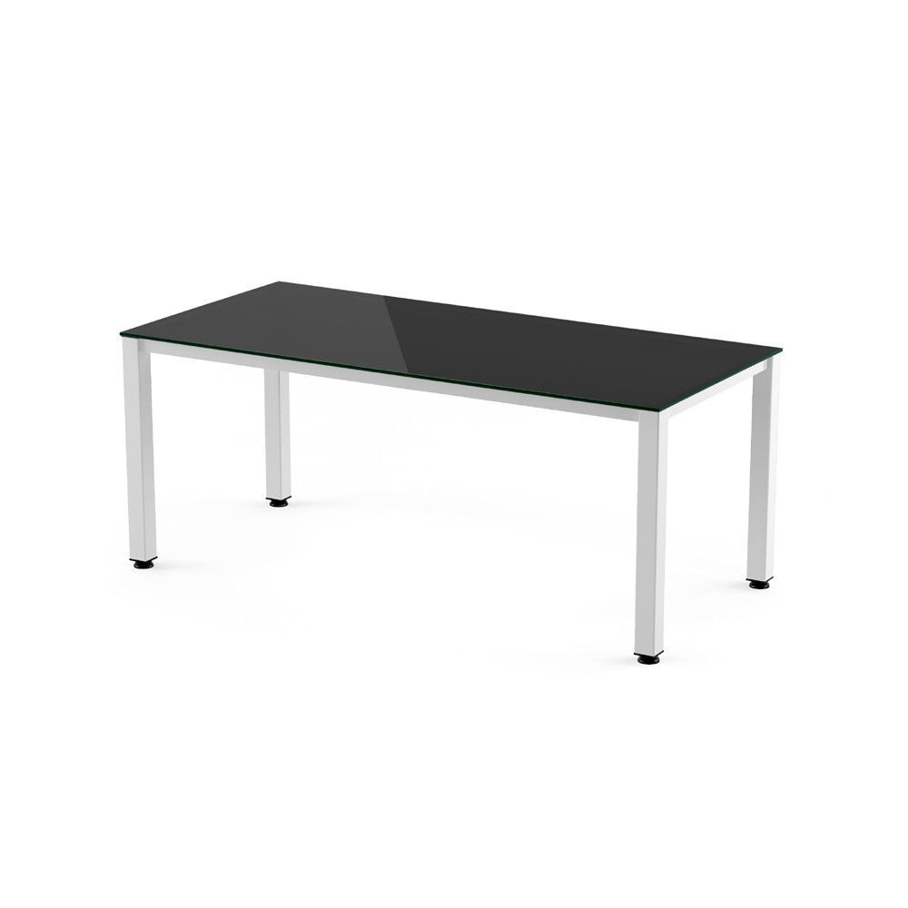 Kit Mesa Executive 160 x 80 Blanco/ Cristal Negro
