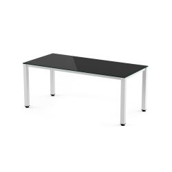 Kit Mesa Executive 180 x 80 Blanco/ Cristal Negro