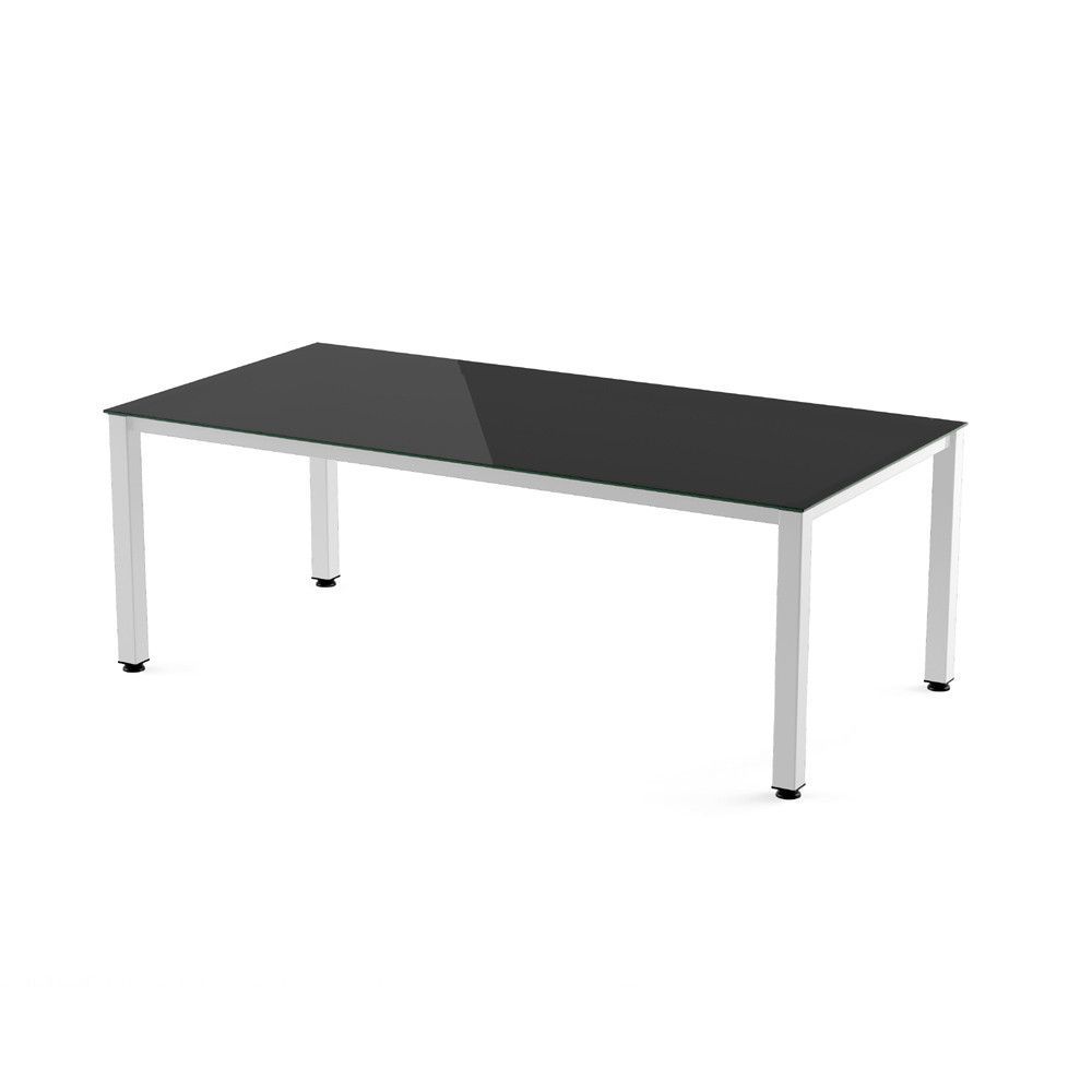 Kit Mesa Executive 200 x 100 Blanco/ Cristal Negro