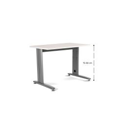 Kit Mesa Metal Ajustable 120 x 60 Aluminio / Blanco