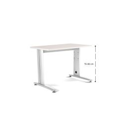 Kit Mesa Metal Ajustable 120 x 60 Blanco / Blanco