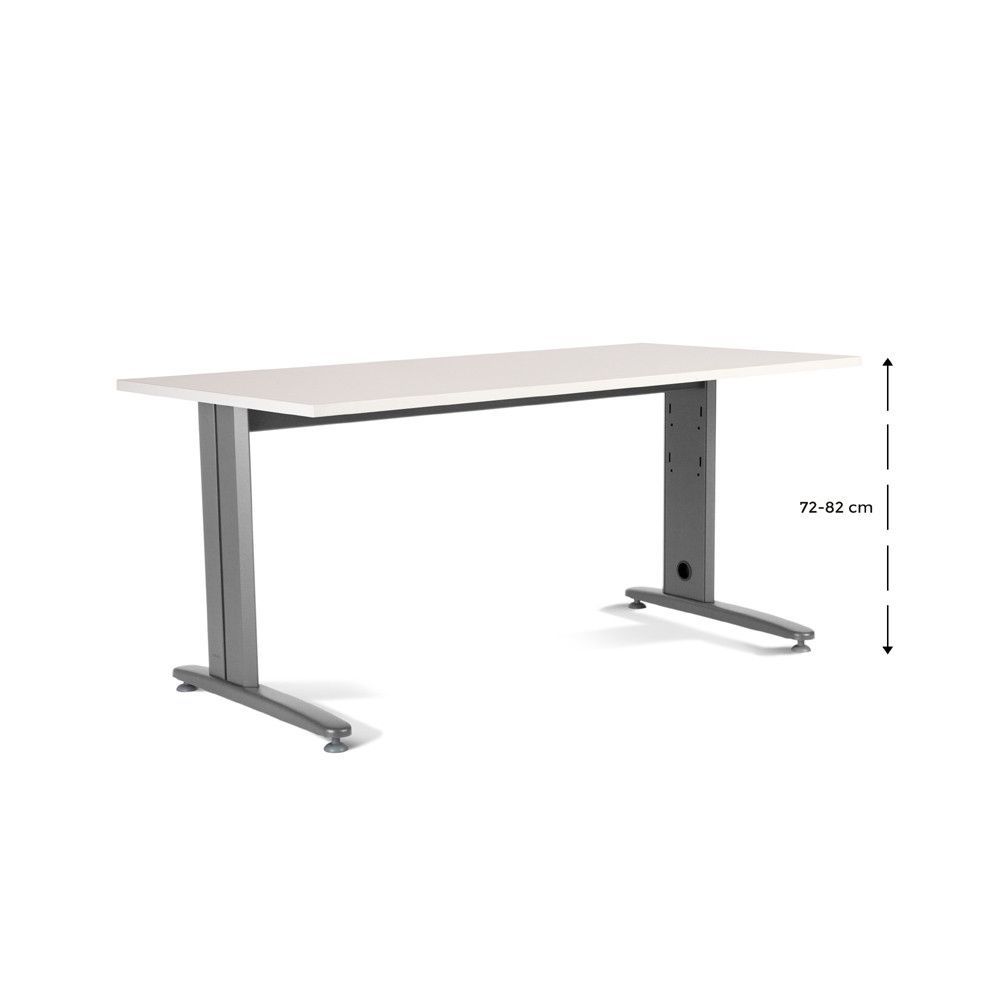 Kit Mesa Metal Ajustable 180 x 80 Aluminio / Blanco