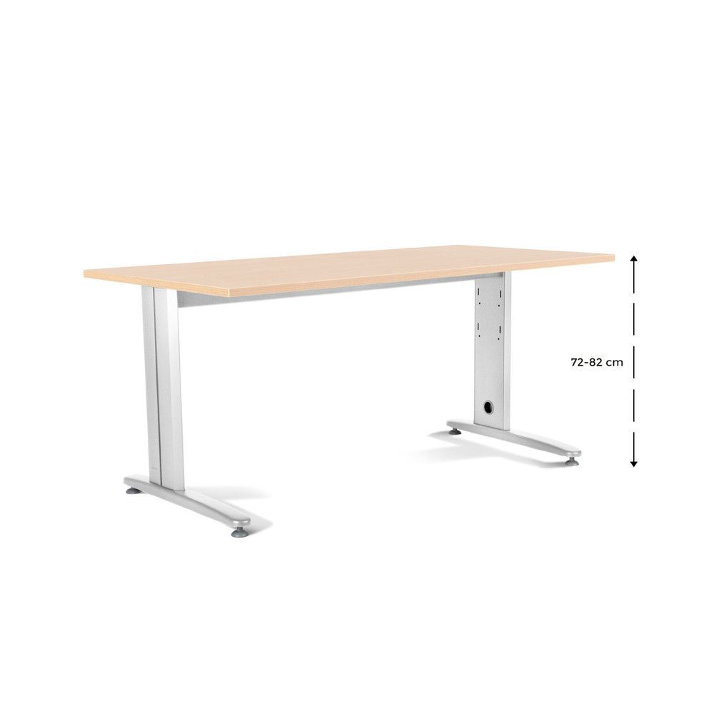 Kit Mesa Metal Ajustable 180 x 80 Blanco / Haya