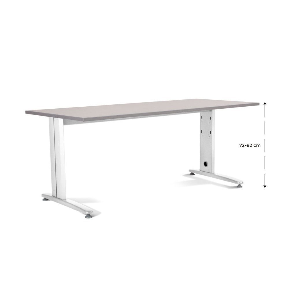 Kit Mesa Metal Ajustable 200 x 80 Blanco / Gris