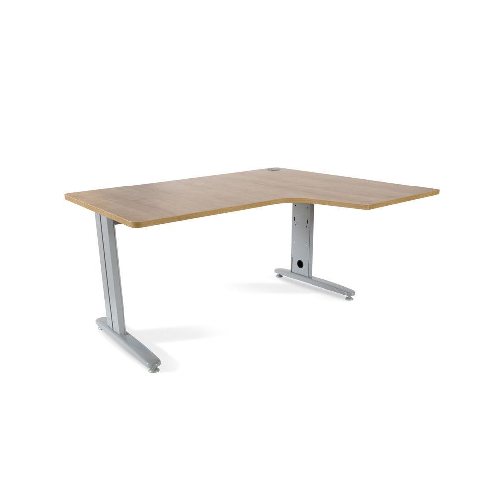 Kit Mesa Metal Ajustable L Derecha 160 x 120 Aluminio/Roble