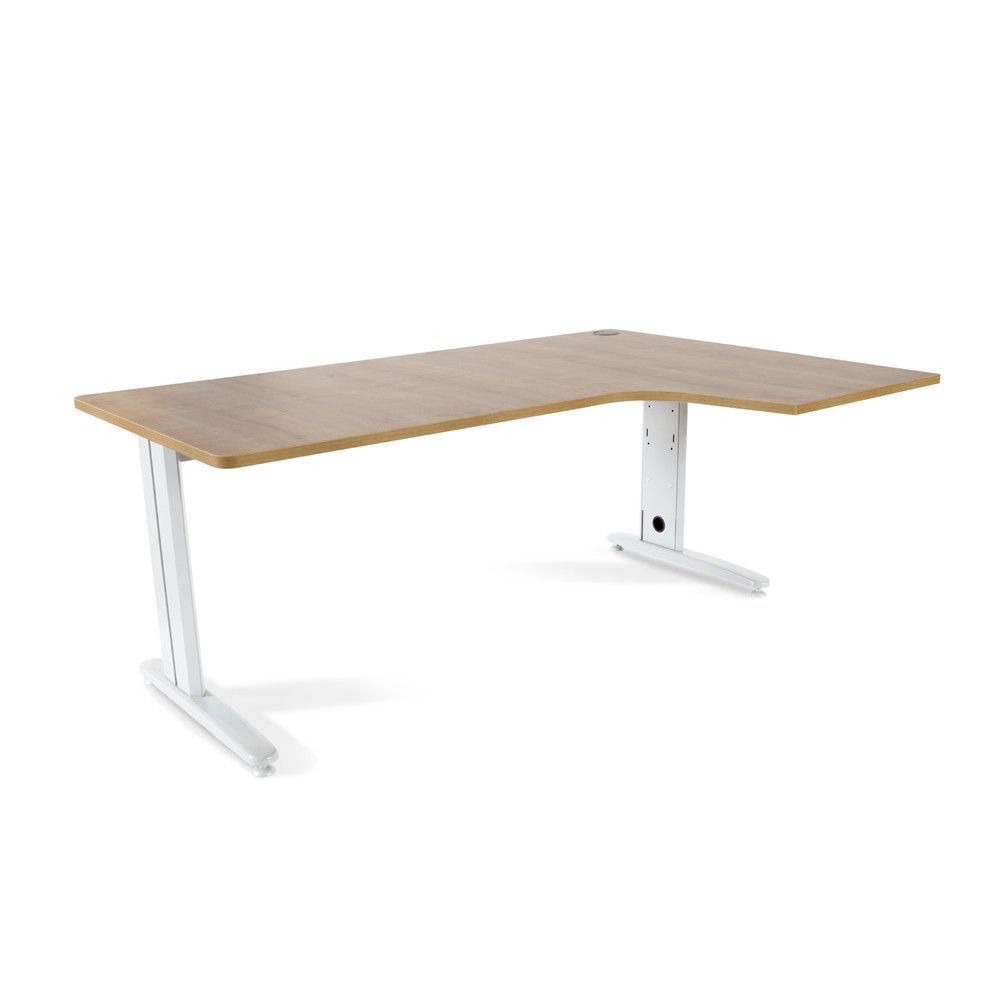 Kit Mesa Metal Ajustable L Derecha 180 x 120 Blanco/Roble